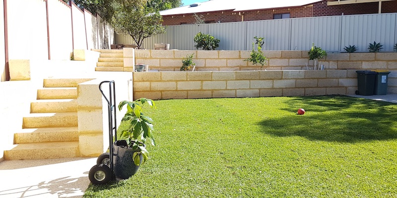 Two Tier Residential limestone wall